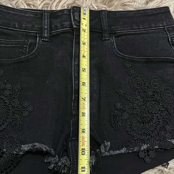 AE Hi Rise Shortie-Super Super Stretch-Black with Lace Embellishment-6-73 Cotton - Picture 7 of 14
